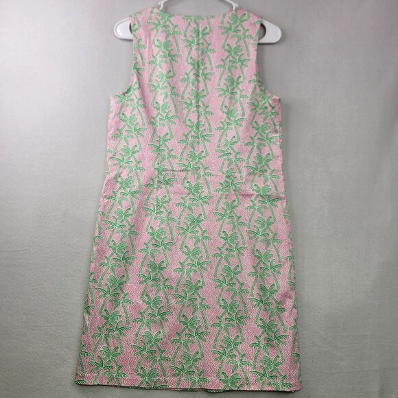 C & C California Womens Sleeveless Pink Green Palm Tree Print Shift Dress Size 4 - Picture 5 of 8
